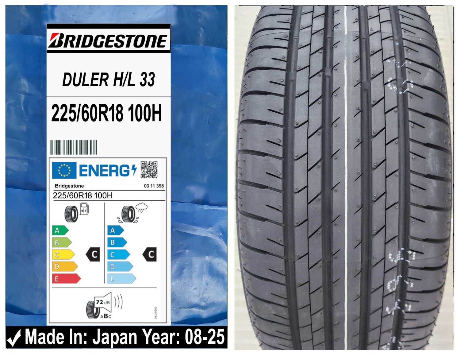 225/60R18 Bridgestone Car Tyre